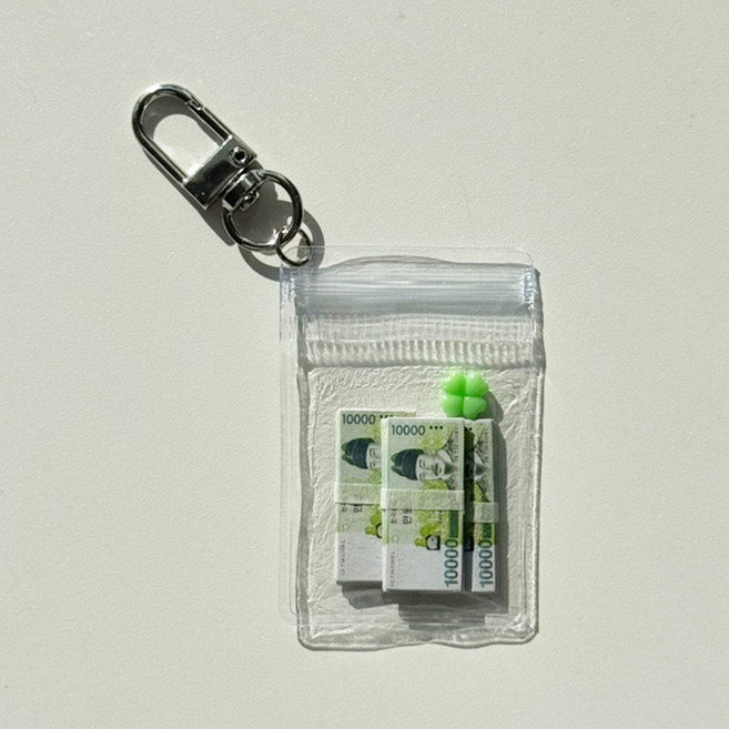 행운 박제! 액막이 명태 네잎클로버 부적 키링