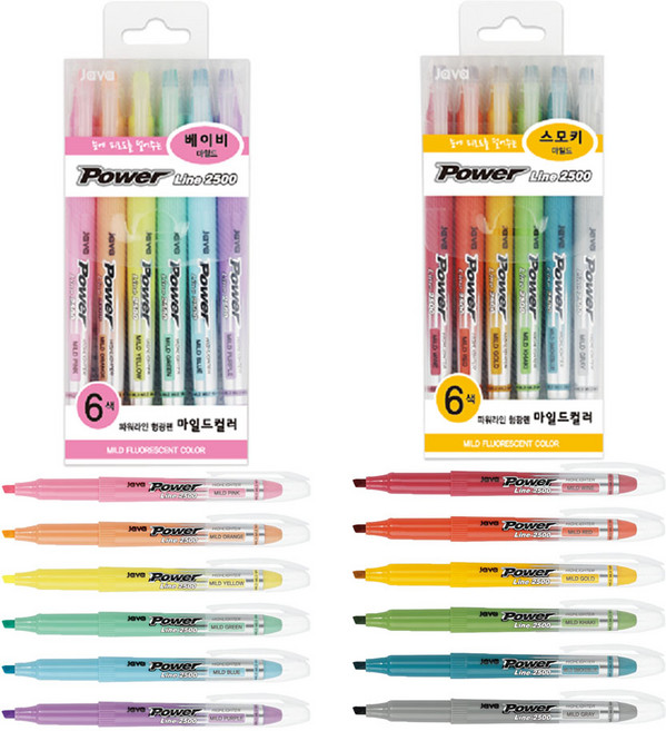 자바 마일드 6색 형광펜, 베이비마일드