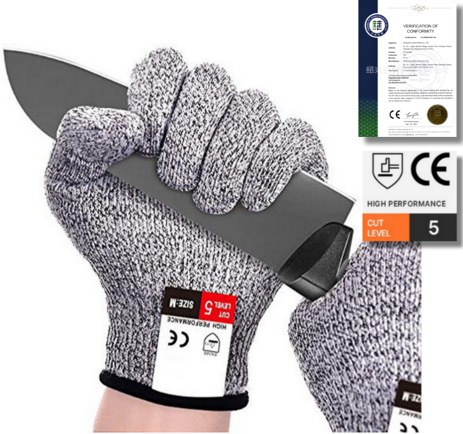 손 베임 다용도 자상방지 안전 장갑 한 켤레, 5개