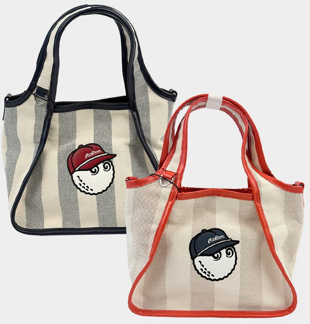 [백화점]말본 골프 가방 스트라이프 패턴 트월 토트백, 1개, 02.오렌지OR