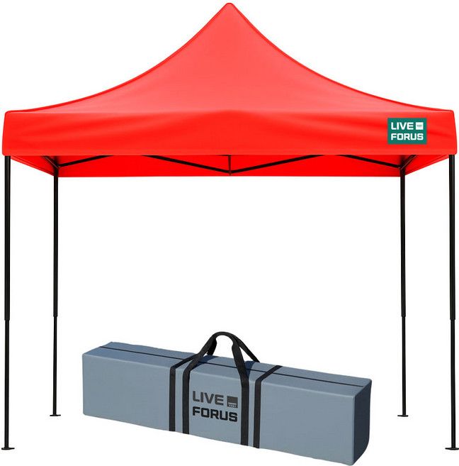 리브포어스 접이식 캐노피 천막 지붕+프레임+수납가방 야외 그늘막, 레드