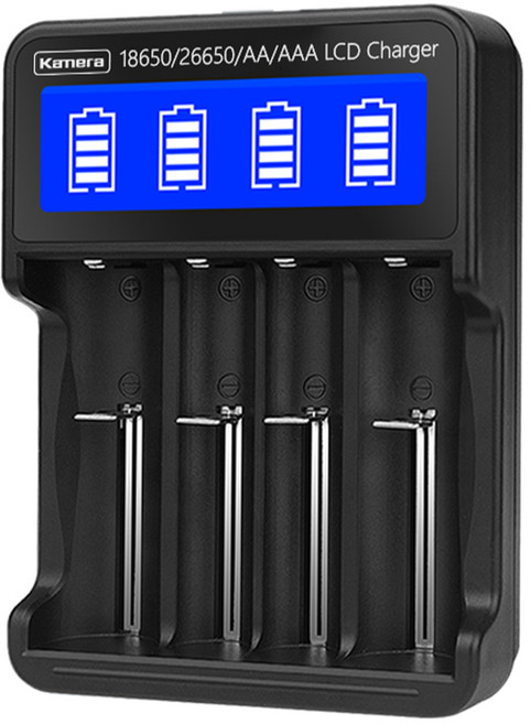 Kamera Kando 18650 26650 3號 4號 液晶顯示 四槽充電器 (L465), 1個