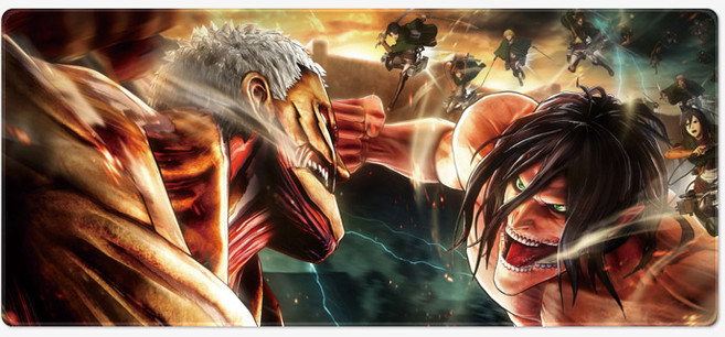 진격의거인 애니 가챠 마우스장패드 L 2XL 데스크매트, 01 진격의거인 2XL(900x400x4mm), 1개