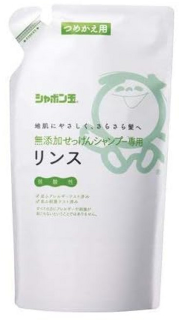 샤본다마 비누 무첨가 비누 전용 린스 리필용 ×3개, 1g, 1개
