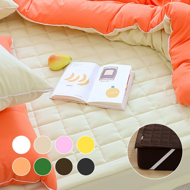 국내제작 포근 푹신 고정밴드형 워싱 침대패드 이불패드 S/SS/D/LK/K/패밀리, 핑크