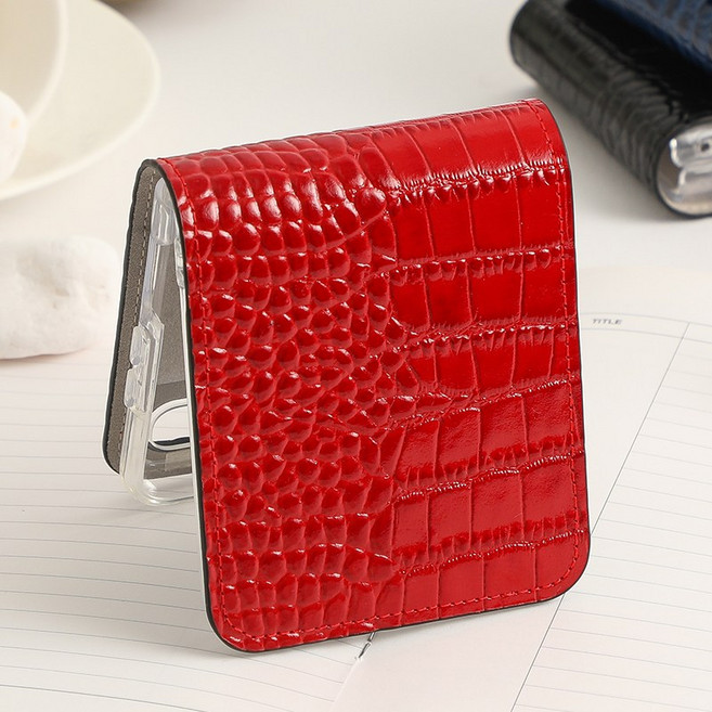 케이바론 갤럭시Z플립4 제트플립 힌지 보호 천연가죽 케이스