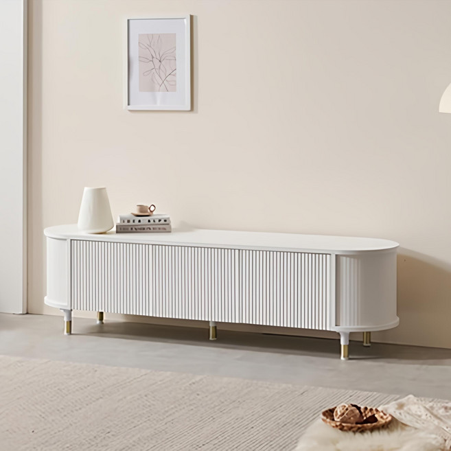 파로마 클래시 템바보드 수납도어 TV 거실장 1600 방문설치, 화이트