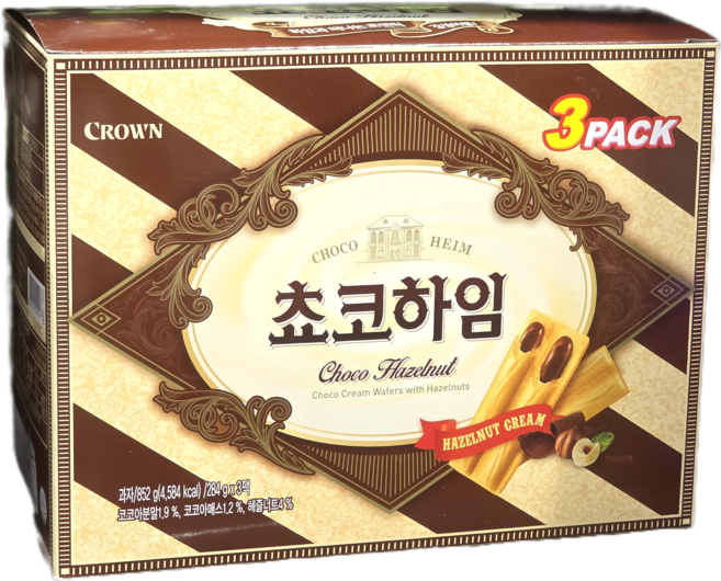 초코하임 초코과자 웨하스 대용량 간식, 284g, 3개