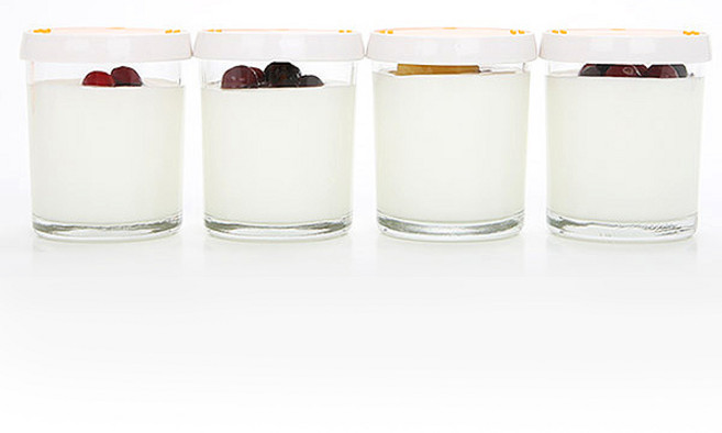 글라스컵 요구르트제조기전용 유리용기 4개 180ml, 단품