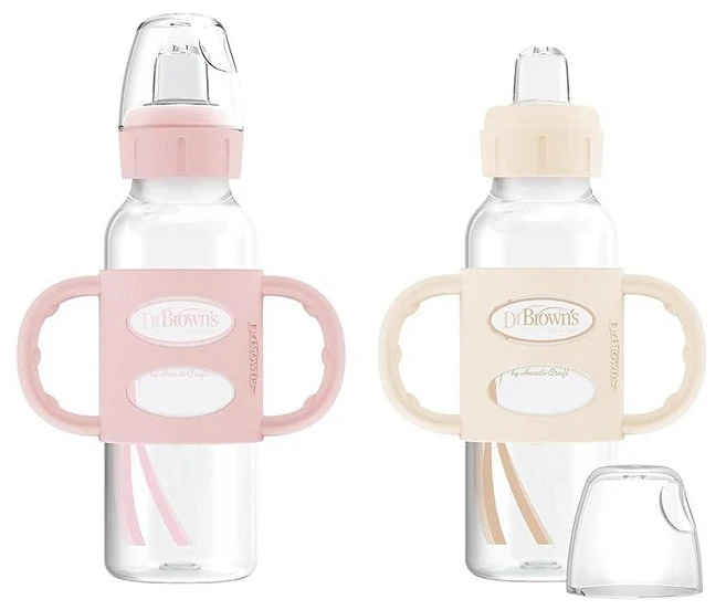 닥터브라운 내로우넥 손잡이 스파우트 시피 젖병 250ml 2팩 라이트핑크/에크루, 2개(1팩), 1개, 2팩, 라이트 핑크 및 에크루 - 쿠팡