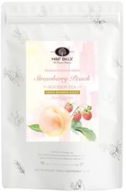 일본 직배송 HF BELX 무스카트 루이보스 티백 카페인 없음 물 우려 마시는 2.5g x 30개입 향이 첨가된 녹차, 2)딸기 복숭아