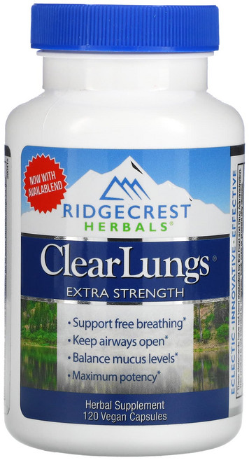 Ridgecrest Clearlungs Extra Strength 릿지크러스트 클리어런스 엑스트라 스트렝스 120베지캡슐, 1개, 120정