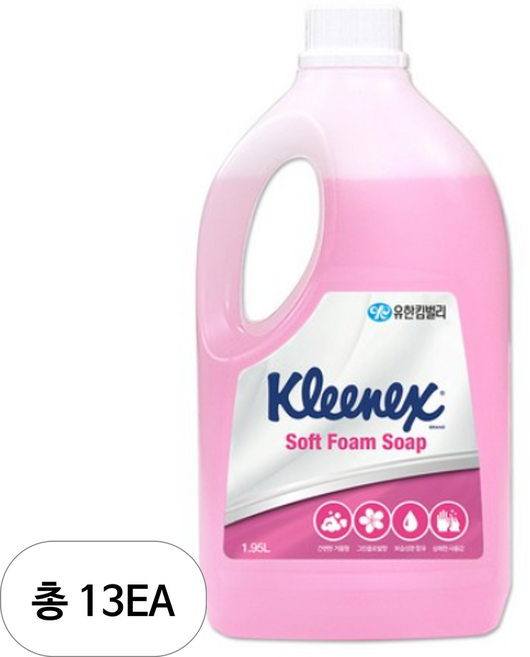 크리넥스 소프트 폼 솝 핸드워시 그린플로랄향, 1.95L, 13개