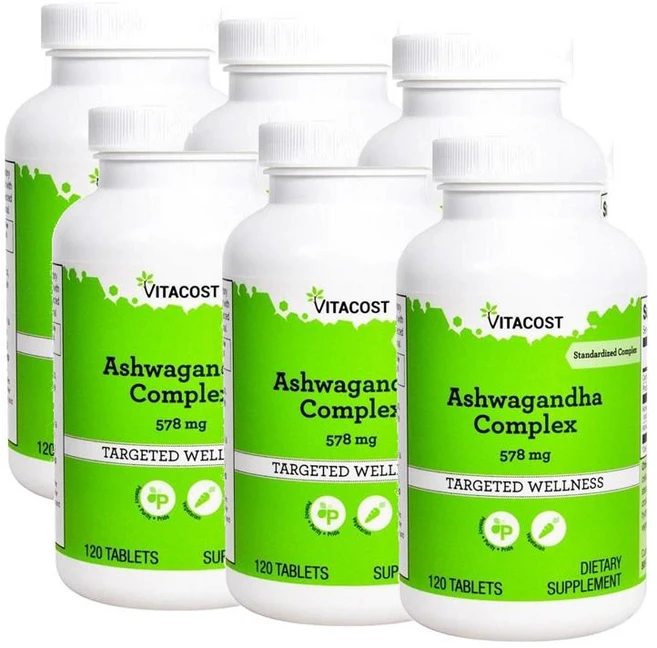 비타코스트 아슈와간다 콤플렉스 578mg 타블렛 Vitacost Ashwagandha Complex, 6개, 120정 - 쿠팡