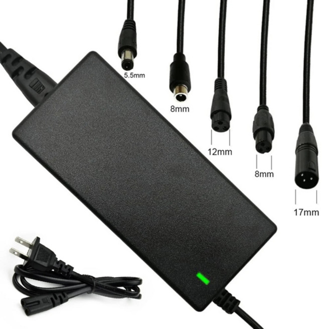 42V 2A 리튬 배터리 충전기 균형 자전거 전기 스쿠터 전원 어댑터 36 25.9V 24V 리튬 배터리 용 범용 5 플러그, 01 5 adapters(US), 1개