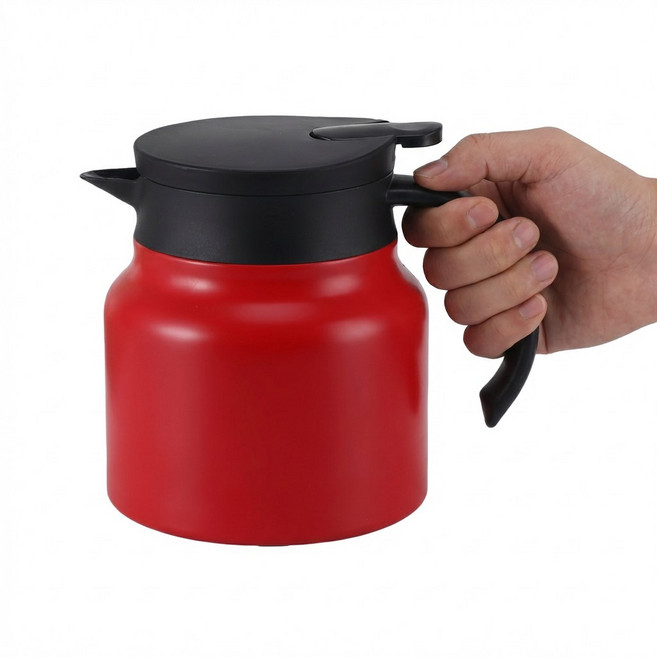 대용량 316 스텐 보온 주전자 보온 티포트, 레드, 1세트, 1L