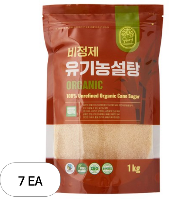 orco 비정제 유기농 설탕, 7개, 1kg