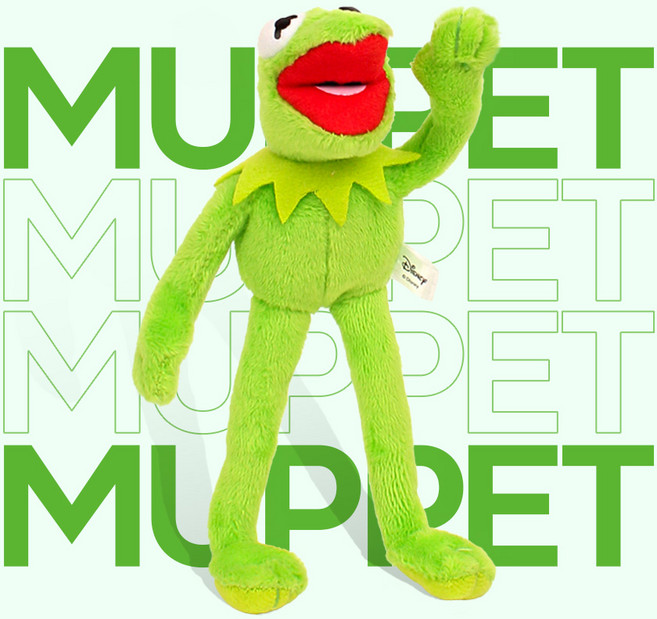 디즈니 머펫 (커밋) 개구리 인형키링_15cm, 그린, 1개