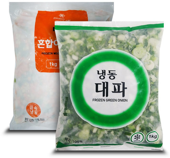 냉동 볶음밥용 4종야채 1kg+냉동 대파1kg/파기름/드라이아이스포장, 1kg, 1개