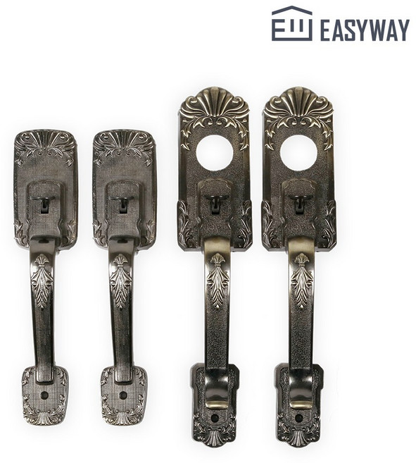 이지웨이 주택 현관문손잡이 철문 손잡이 라이온 원키 빌라 대문 옥외문 핸들 고급 잠금장치 열쇠, 2) 라이온투키[015240]