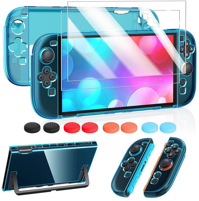 FYOUNG Protective CASE 케이스 for Nintendo Switch 2 2025 SLIM 슬림 Hard Shell ACCESSORIES 액세서리 Scratc, Switch 2 7.9inch, 반투명 블루