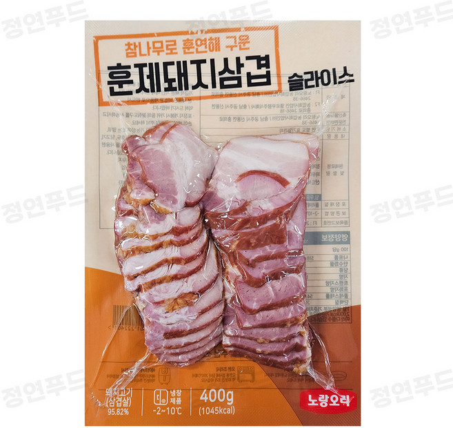 노랑오리 훈제돼지삼겹 슬라이스 (냉장), 2개