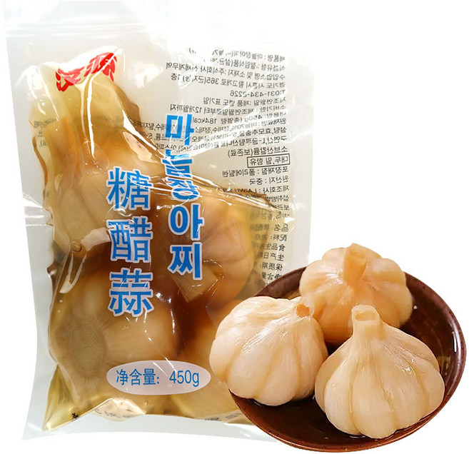 (배터짐)문원파이 새콤달콤 연변반찬 마늘장아찌 (통) 중국식품, 1개, 450g