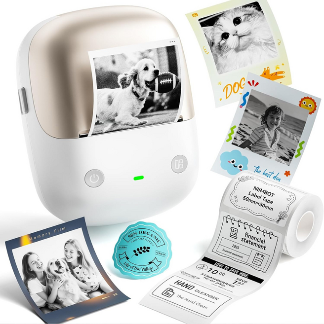 Niimbot B2포토(Pro) 듀얼컬러 라벨프린터, 1개, B2포토(Pro)골드+포토인화지 SNS