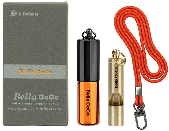 벨라코코 휴대용 호신용품 세트 미니 목걸이형 마그마 레드, 1세트, 마그마레드