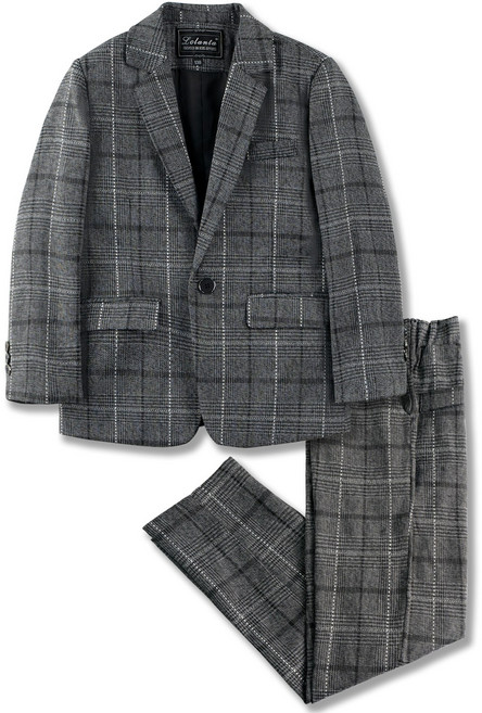 LOlanta 남아용 트위드 체크 정장 아동용 겨울 하객룩 상하복 세트