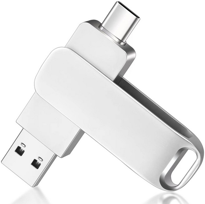 2IN1 OTG Type C 핸드폰 태블릿PC 외장메모리 USB3.0 외장메모리, 128G, 실버, 1개