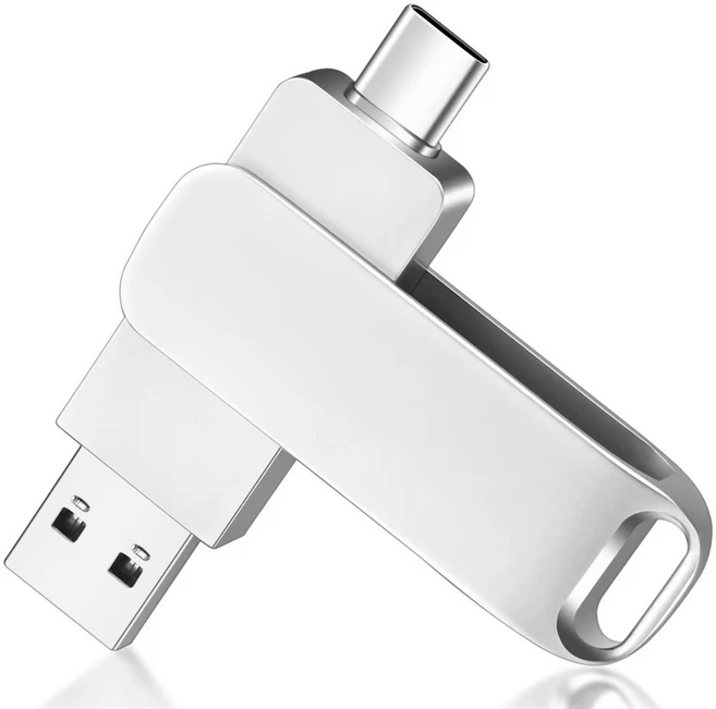 2IN1 OTG Type C 핸드폰 태블릿PC 외장메모리 USB3.0 외장메모리, 512G, 실버, 1개 - 쿠팡