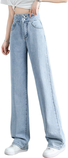 셀럽당 여자 청바지 하이웨스트 춘추 일자 와이드 바지