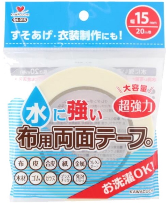 日本 KAWAGUCHI 衣物補丁貼 免車縫防水雙面膠 羽絨衣修補布 羽絨外套 布用膠, N/A, 1個