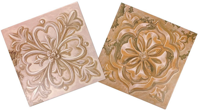 인스타일 모자이크 DIY 접착 조각타일 14 x 14 (2팩/12팩), 2개, 앤틱브라운F