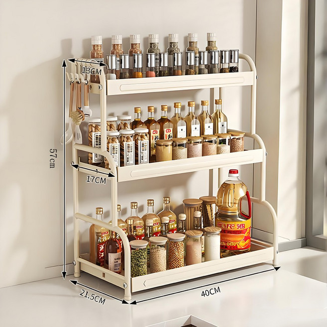정싱 주방 양념선반 정리대 주방 다용도 정리 싱크대 선반, 1개, 흰색