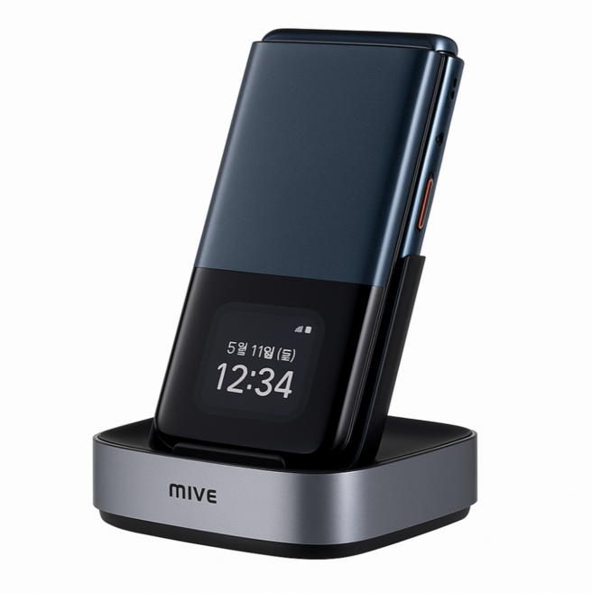 ALT MIVE 마이브 스타일폴더2 AT-M140 미개봉 새상품 알뜰폰 스마트폴더폰 학생폰 효도폰+크래들 모두증정, 크래들+폴더2 블랙(웰디패키지단순개봉), 32GB