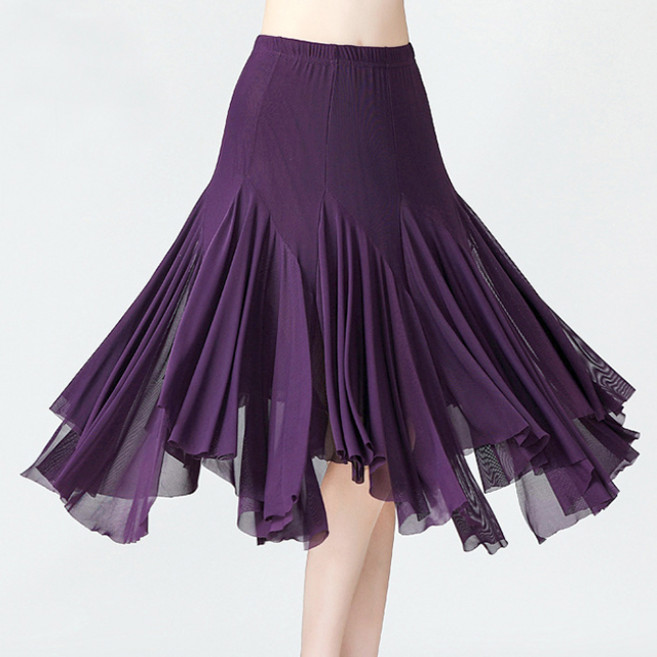 실론 스커트 라인댄스복 밸리복 벨리복 줌바 에어로빅 공연 무대 연습, 퍼플