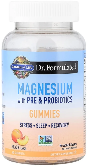 가든오브라이프 마그네슘 프리바이오틱 프로바이오틱 함유 복숭아 구미젤리 60개, GOL13269, 1개 - 쿠팡