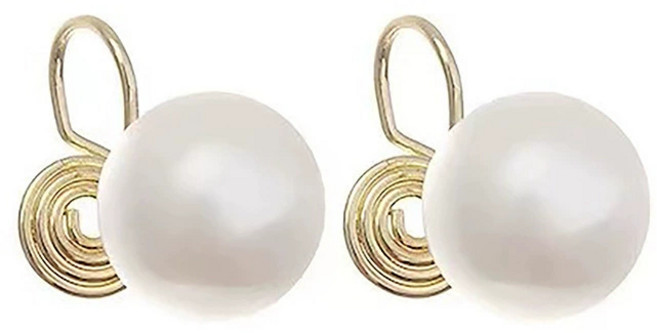 紅帽嚴選 珍珠蚊香盤耳夾 無耳洞夾式耳環 復古高雅