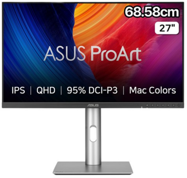 에이수스 QHD ProArt Display IPS 120Hz 350cd sRGB 100 DCI P3 95 멀티스탠드 전문가용 모니터, 68.58cm, PA-278QGv