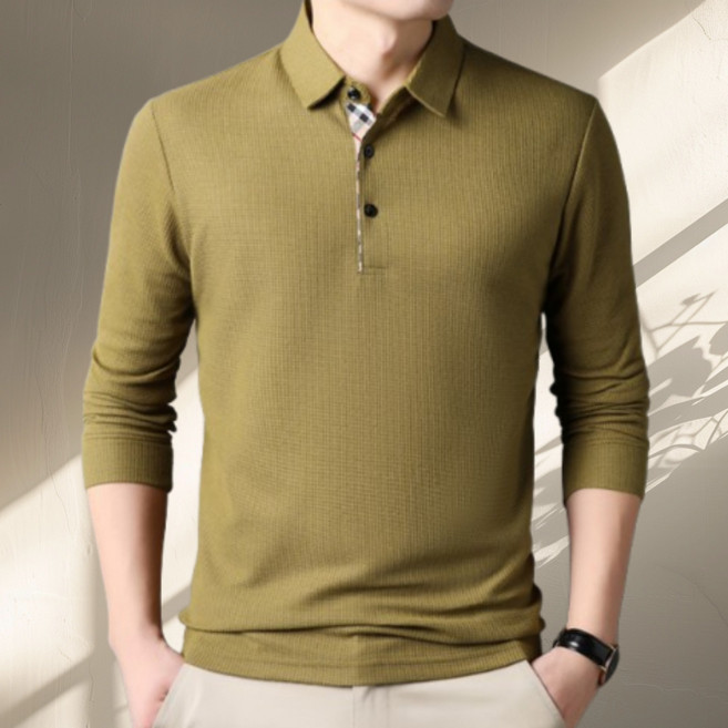 코엑티 남성 봄 가을 단추 카라 골프 긴팔티