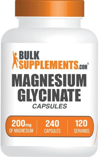 불안 BulkSupplements.com 마그네슘 글리신산 캡슐 200mg 글루텐 프리 1회 제공량당 2개 240개(1팩) - 쿠팡
