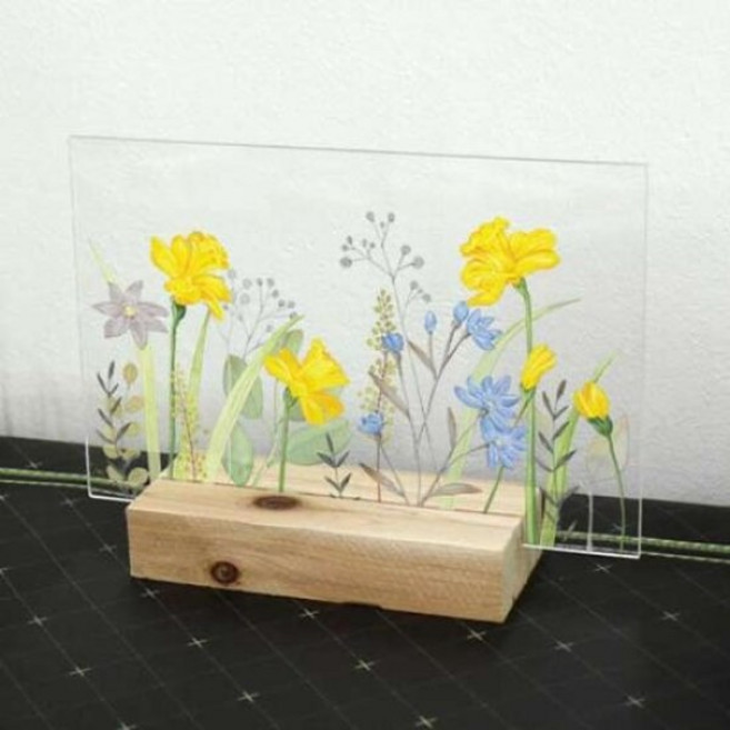 아트박스/꾸밈 eh030-아크릴스탠드액자18CmX12Cm_옐로우플라워(가로), 이미지2