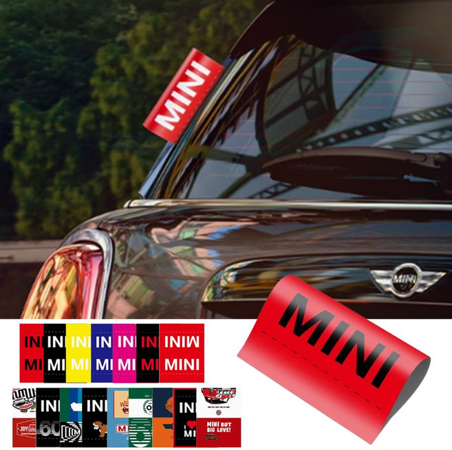미니쿠퍼 라벨 스티커 2세대 3세대 4세대 전차종 호환 악세사리용품, 1개, 레드블랙_스몰