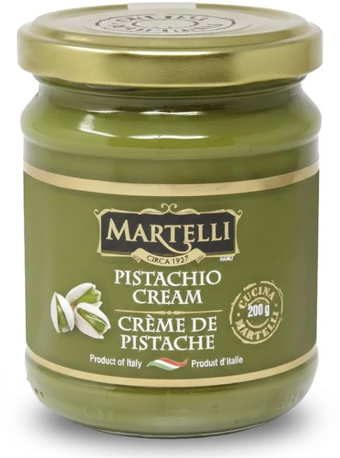 마르텔리 정통 이탈리아 피스타치오 크림(45%) 200g(7.05온스) - 카타이피와 아이스크림으로 채워진