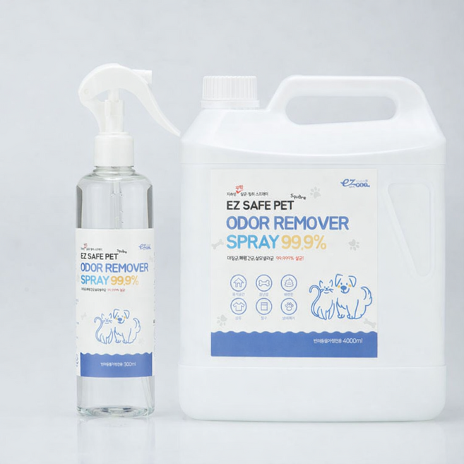 이지세이프펫 강아지탈취제 소변탈취제 소독 냄새제거 300ml+4000ml, 1세트, 4.3L