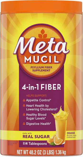 Metamucil 4合1膳食纖維粉 柳橙口味, 1個, 1.36kg