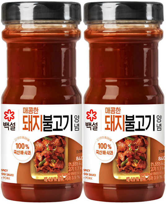 백설 매콤한 돼지불고기양념, 840g, 2개