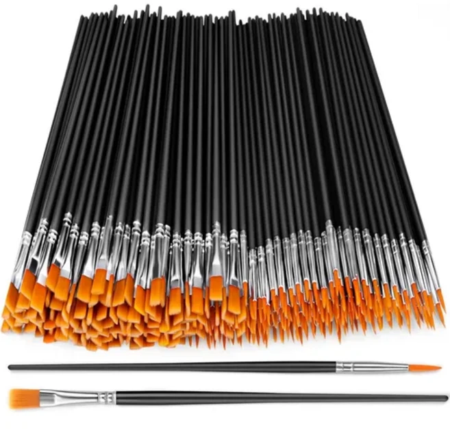 100자루 수채화 붓 용도: 유화 아크릴화 수채화 (캔버스용), 100개, 16cm